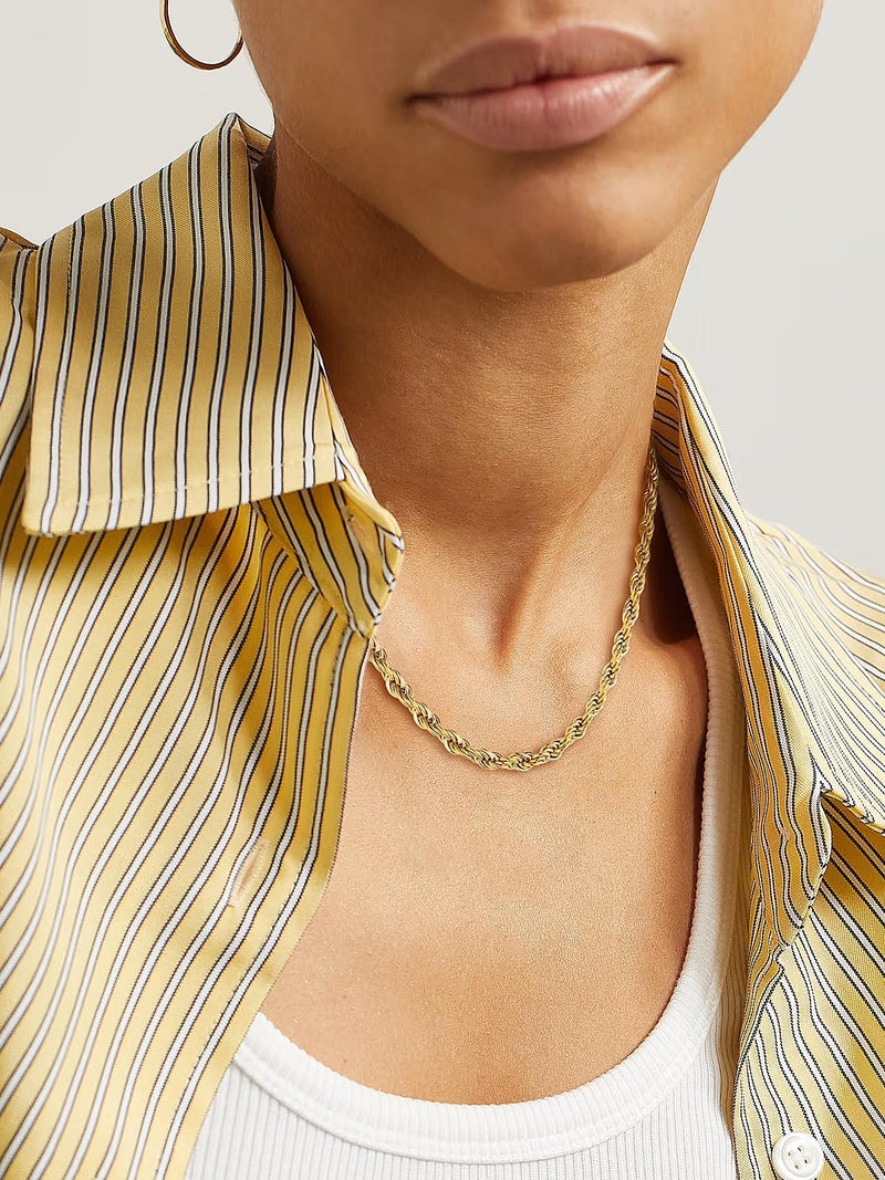 U7 Rope Chain for Men 18K Gold Plated Hip Hop Link 9MM Chunky Twisted Rope Chain Necklace 22 Inch - Image 3