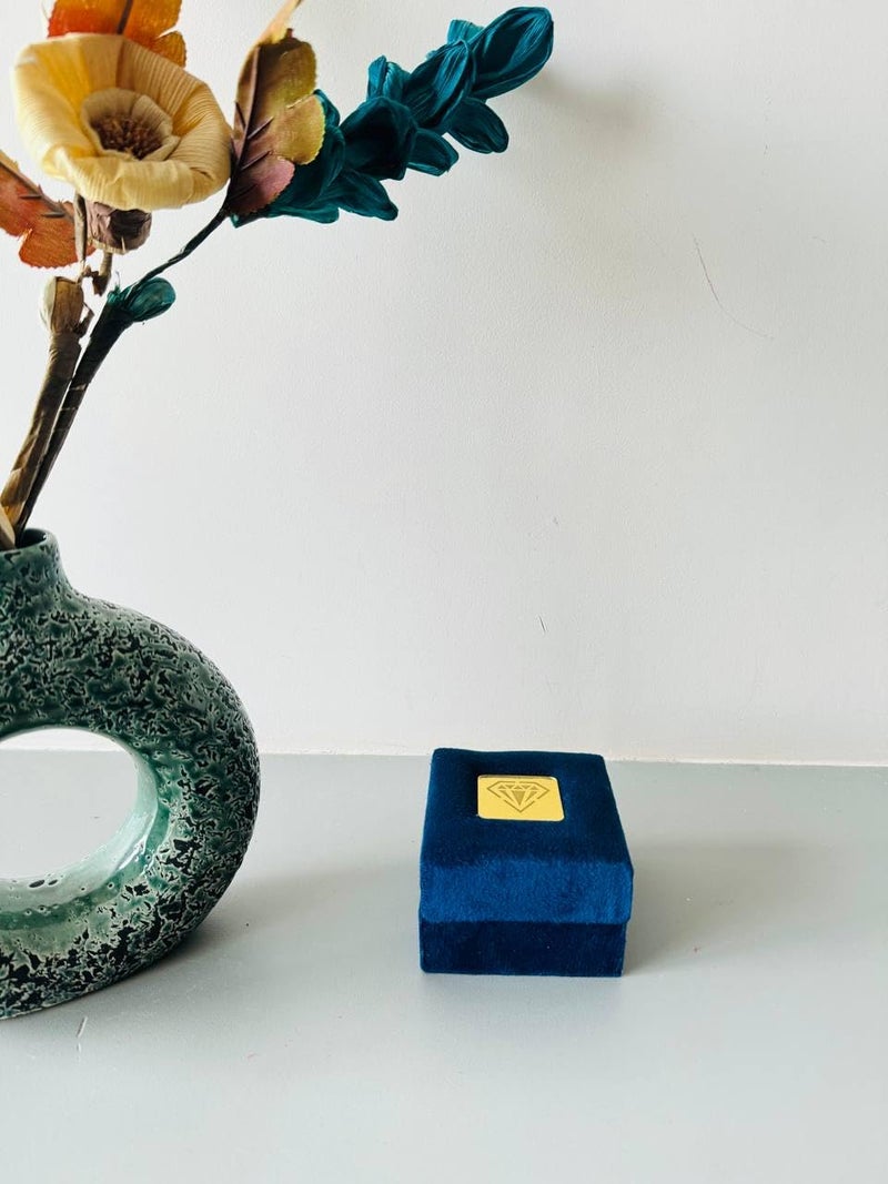 DOOR STEP SHOPPING Jewllery Sued Velvet Pendent Box (Blue) - Image 4