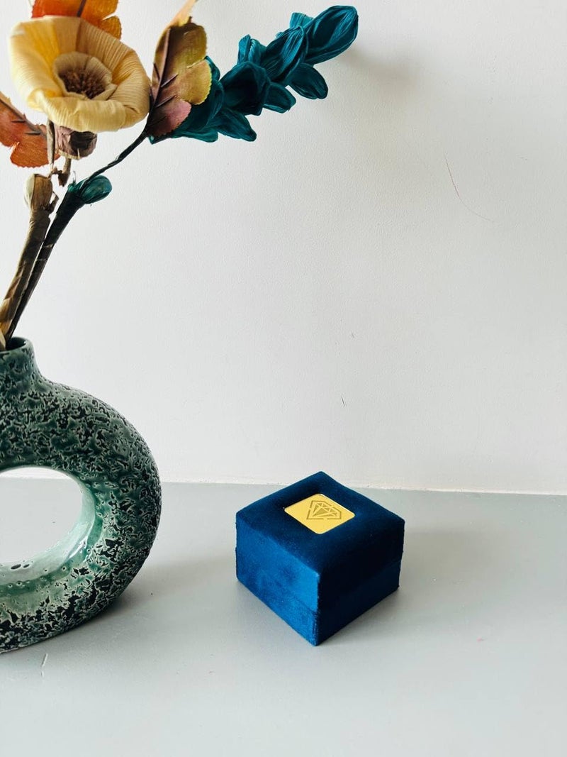 DOOR STEP SHOPPING Jewllery Sued Velvet Pendent Box (Blue) - Image 5