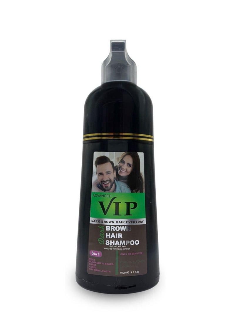 VIP Hair coloring shampoo Dark Brown  400ml - Image 2