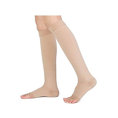 IRIS Medical Knee High Open Toe Compression Stockings(Women&Men) Firm Support 20-30mmHg,Graduated Toeless Knee Support Stockings Hose for Swelling,Varicose Veins,Lymphedema(1 pc) - Image 2