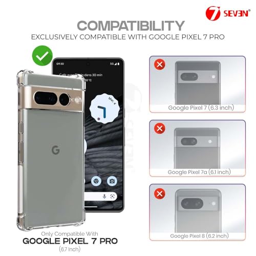 7-Seven 7SEVEN® Back Cover for Google Pixel 7 Pro Transparent Mobile Back Case Shock Proof Design Camera Edges Protection Crystal Clear Phone Case Silicon Soft TPU and Flexible Bumper Phone Cover - Image 2