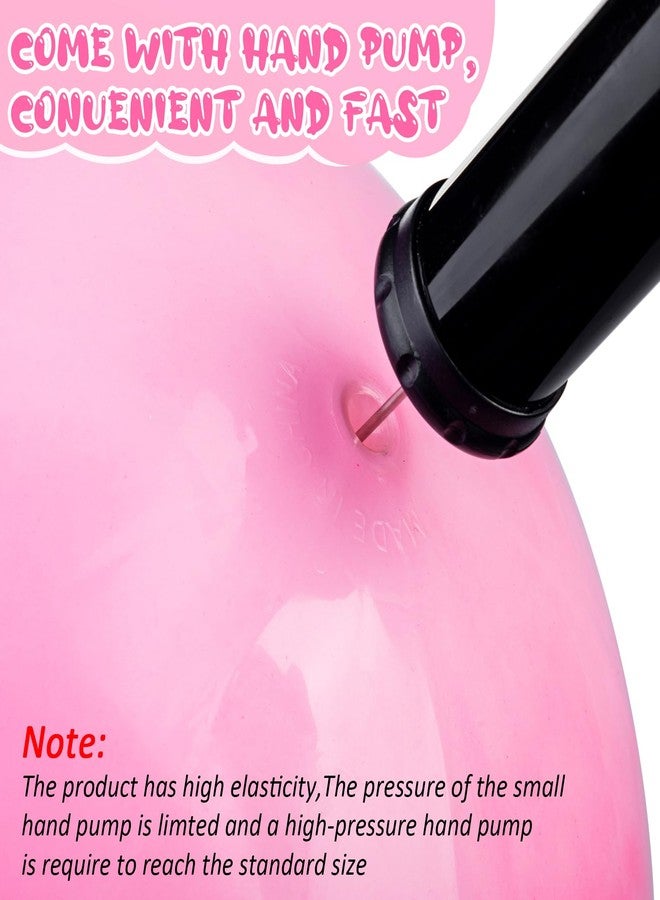 Chumia 18 Inch Fun Bouncy Balls 5 Pcs Rubber Inflatable Beach Ball Bouncing Sensory Playballs with Hand Air Pump for Park Backyard Beach Indoor Outdoor Party Favors(Pink) - Image 4