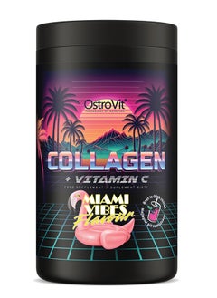 OstroVit Collagen + Vitamin C Food Supplement Hydrolyzed Bovine Collagen For Joint Skin and Bone Health 400 Grams Miami Vibes Flavour  - Image 1
