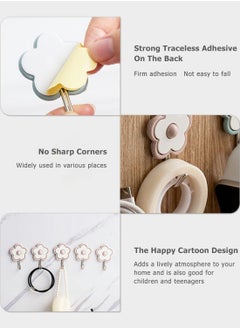 Y&D Cute Floret Utility Hooks Heavy Duty Up to 5 Pounds, Waterproof and Oil Proof. Hanging Key. Stick On Wall Kitchen Bathroom Ceiling Or Office Windows Hangers-Pink [5 Pack]  - Image 3
