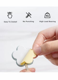 Y&D Cute Floret Utility Hooks Heavy Duty Up to 5 Pounds, Waterproof and Oil Proof. Hanging Key. Stick On Wall Kitchen Bathroom Ceiling Or Office Windows Hangers-Pink [5 Pack]  - Image 2