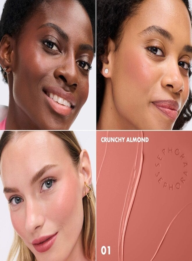 SEPHORA COLLECTION Blush! Multiuse Cream Blush 01 Crunchy Almond – Soft Warm Peach Cream Blush for Cheeks & Lips 0.12 oz / 3.5 g - Image 2