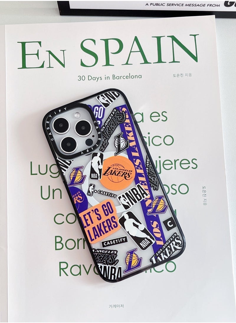 Casetify - iPhone 14 Pro Max Case NBA LAKERS Mania Case Magnetic Magsafe MagFit Anti-Yellowing Technology Cover - Image 1