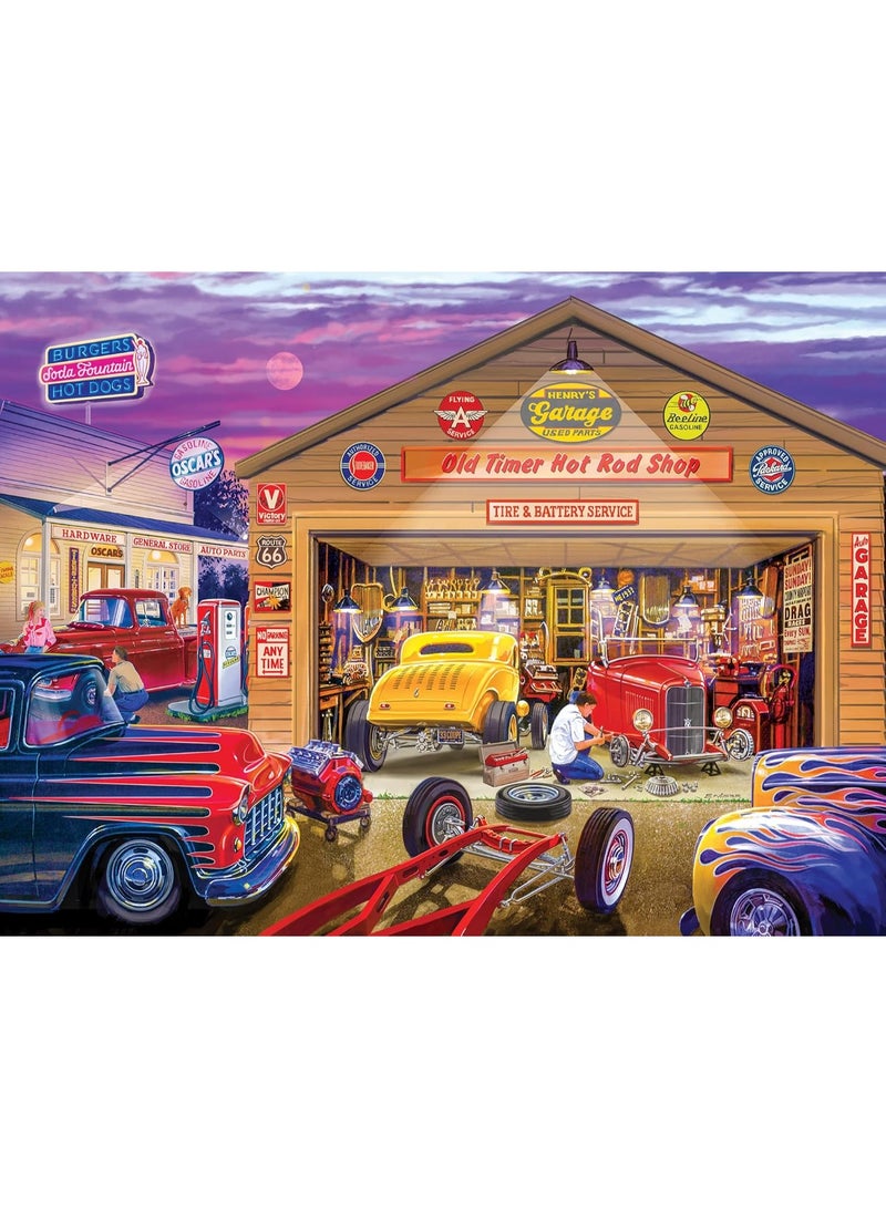 MasterPieces 750 Piece Jigsaw Puzzle for Adults, Family, Or Kids - Old Timer's Hot Rods - 18"x24" - Image 2
