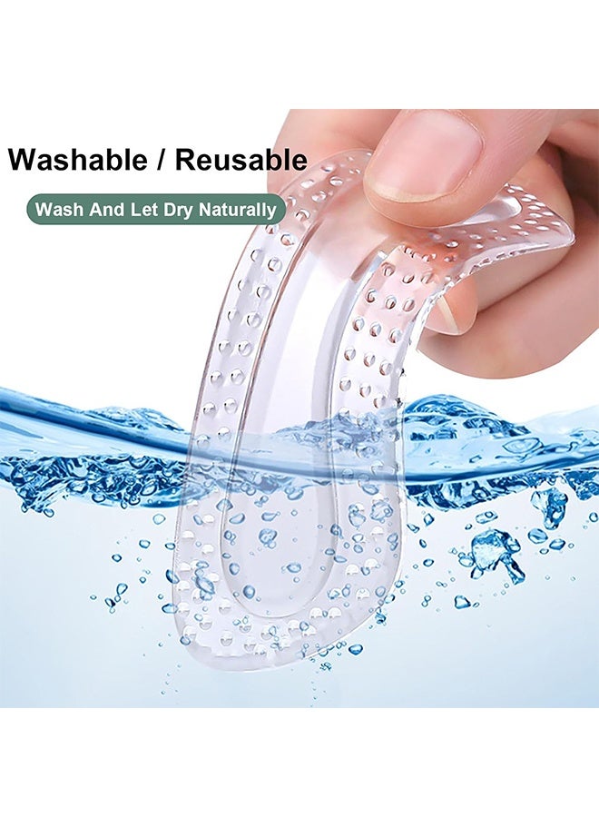 4 Pairs Transparent Silicone Heel Stickers Inserts, Non-Slip Cushion Pads for Foot Heel Care, Comfortable Protector Set for Men & Women Shoes - Image 3