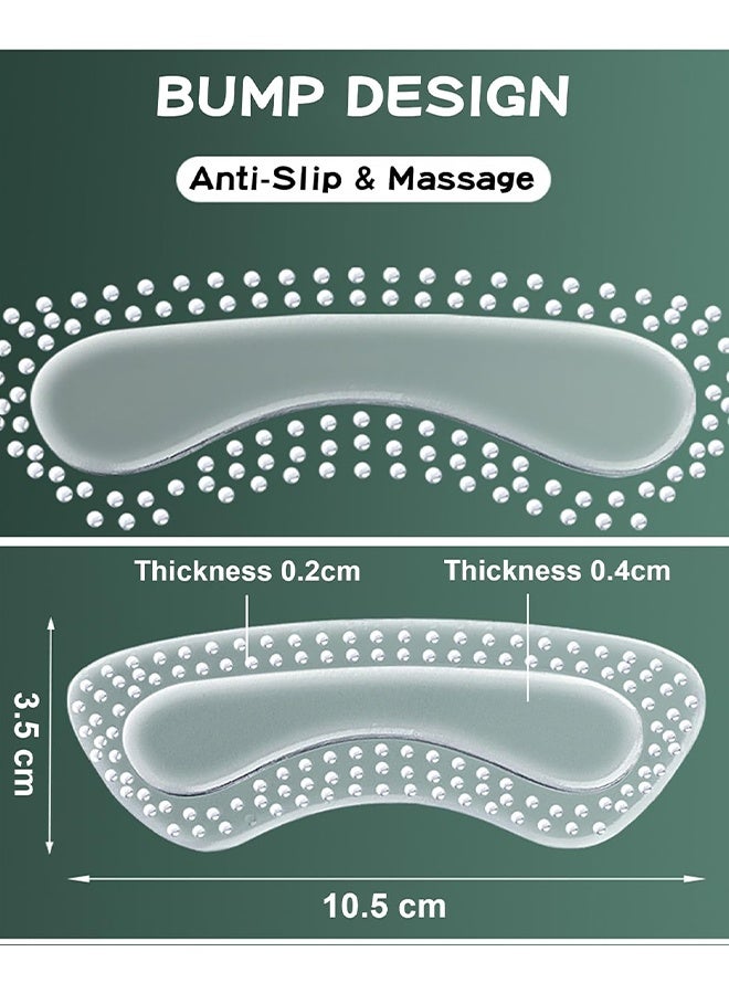 4 Pairs Transparent Silicone Heel Stickers Inserts, Non-Slip Cushion Pads for Foot Heel Care, Comfortable Protector Set for Men & Women Shoes - Image 5