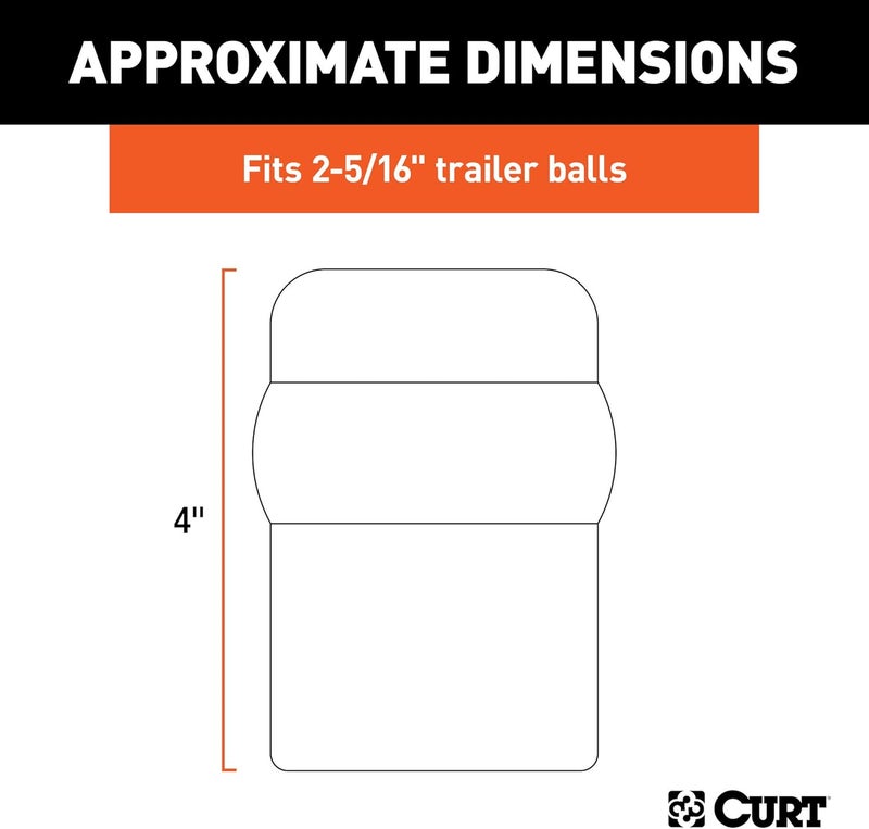 CURT 21810 Black Rubber Trailer Hitch Ball Cover for 2-5/16-Inch Diameter - Image 2