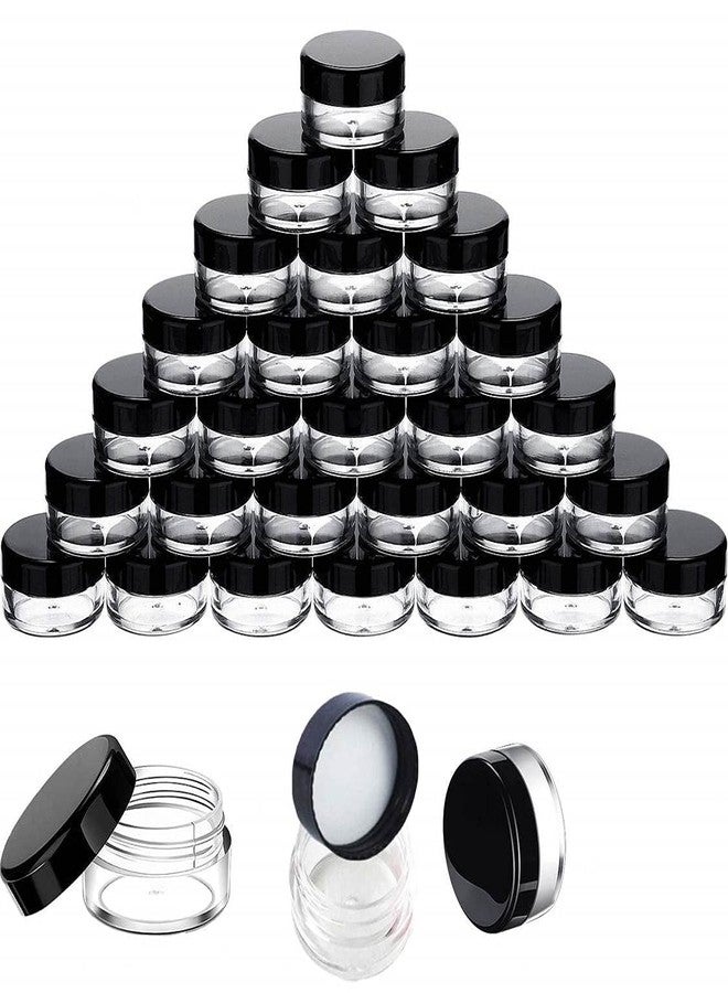 SPC Empty Acrylic San Jar Transparent Cosmetic Container with Leakproof inner lids for Lip Balms, Lip Scrubs, Body Butters, Eyeshadow, Makeup & DIY cosmetics beauty products(Black, 8 grm) (Pack of 20) - Image 1