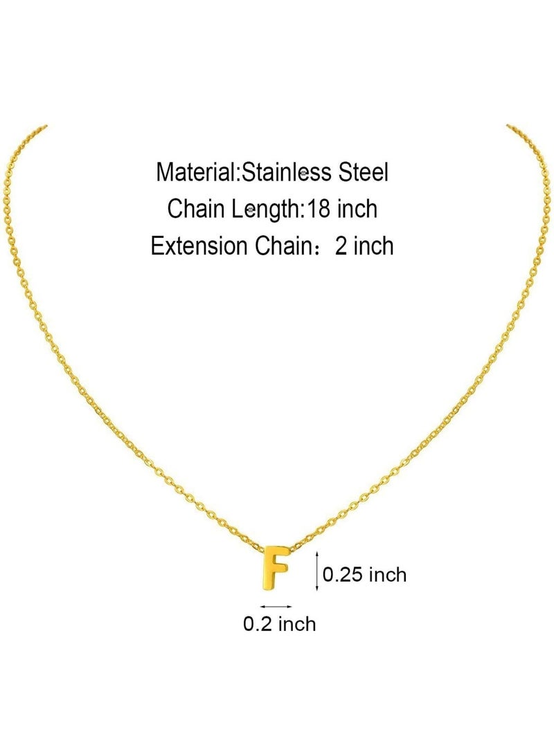 Julia Store Dainty Initial Necklaces for Women 18K Gold Plated Stainless Steel Trendy Letter Necklace Personalized Initial Love Pendant Necklace Tiny Letter Name Necklaces Gift for Teen Girls - Letter (F) - Image 2