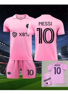 Miami طقم شورت وقميص كرة قدم رقم 10 من Messi Miami رقم 2324، قميص كرة قدم دولي خارج أرض ميامي، طقم قميص Messi  - Image 1