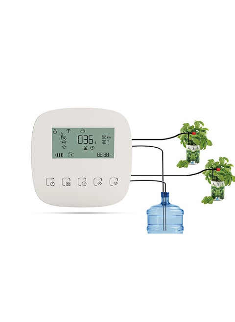 Automatic Watering System Smart Watering Device Dual Pump System WiFi/ Voice/ Manual Control Programmable Watering Time Built-in Battery USB Charging Compatible with Alexa Google Home
