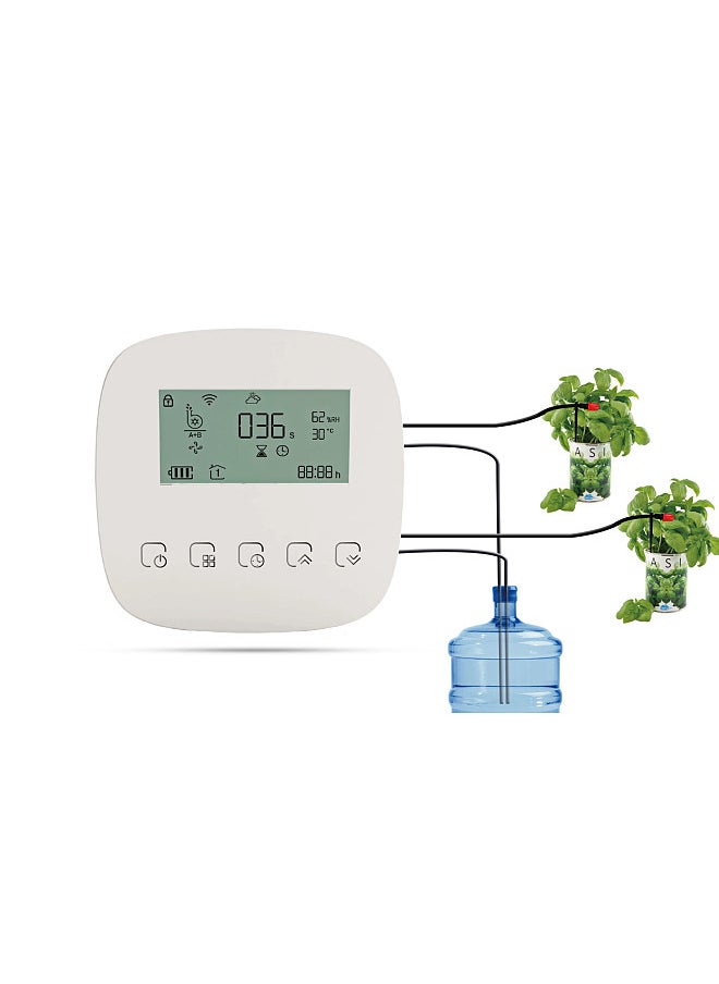 Automatic Watering System Smart Watering Device Dual Pump System WiFi/ Voice/ Manual Control Programmable Watering Time Built-in Battery USB Charging Compatible with Alexa Google Home