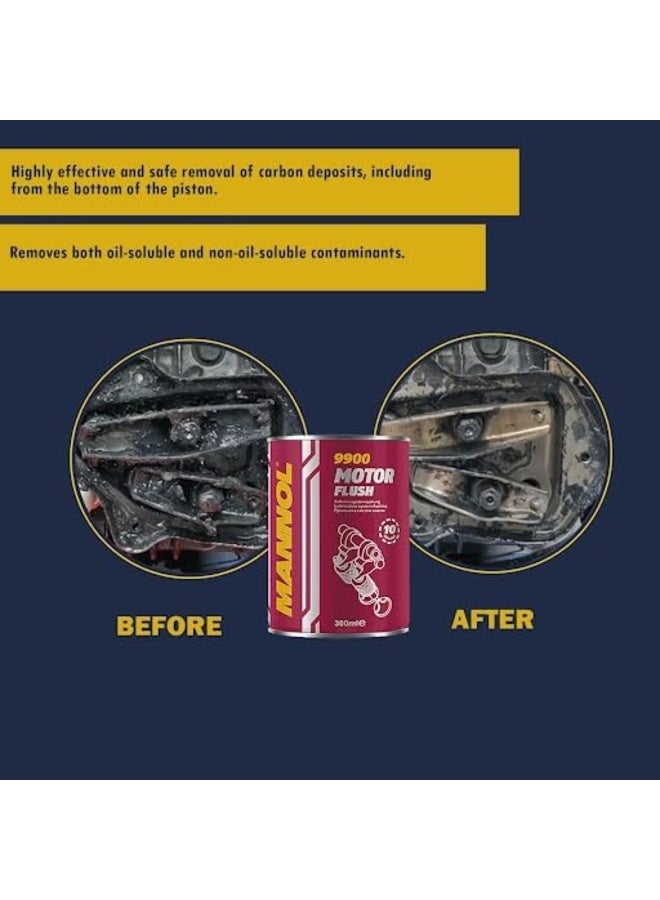 MANNOL 9900 Engine Flush Cleaner for Removing sediments, Dirt, Sludge and wear Products of Engine Parts Imported from Germany (1, 300 ML) - Image 3