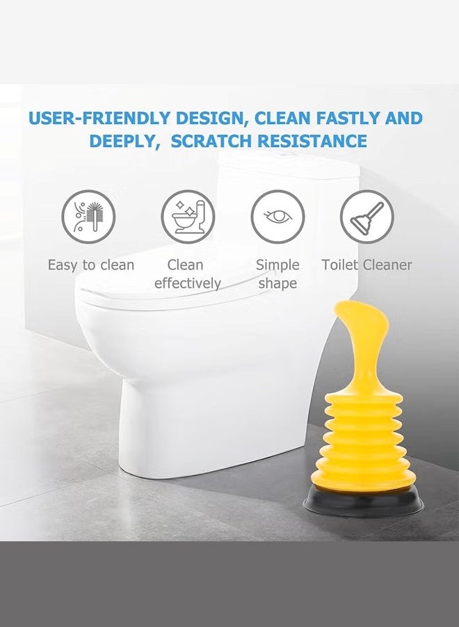 Mini Sink Plunger 2-Pack - Short Handle Kitchen Drain Plunger - Strong Suction for Unclogging Slow Sinks, Drains, Tubs, Showers - Yellow - Image 3