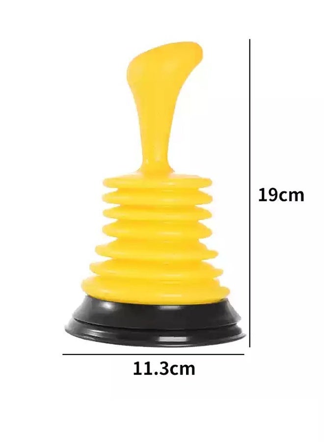 Mini Sink Plunger 2-Pack - Short Handle Kitchen Drain Plunger - Strong Suction for Unclogging Slow Sinks, Drains, Tubs, Showers - Yellow - Image 4