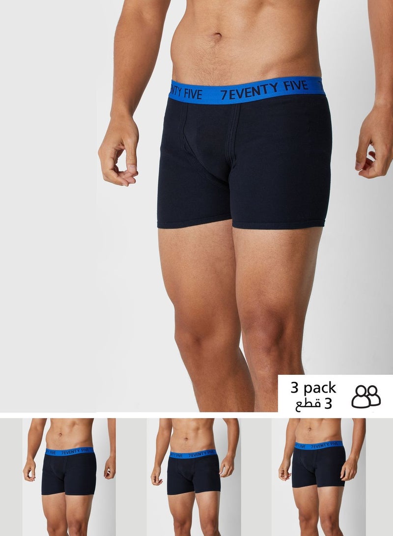 Seventy Five Basics 3 Pack Waist Band Trunks With Antibacterial Finish  - Image 1