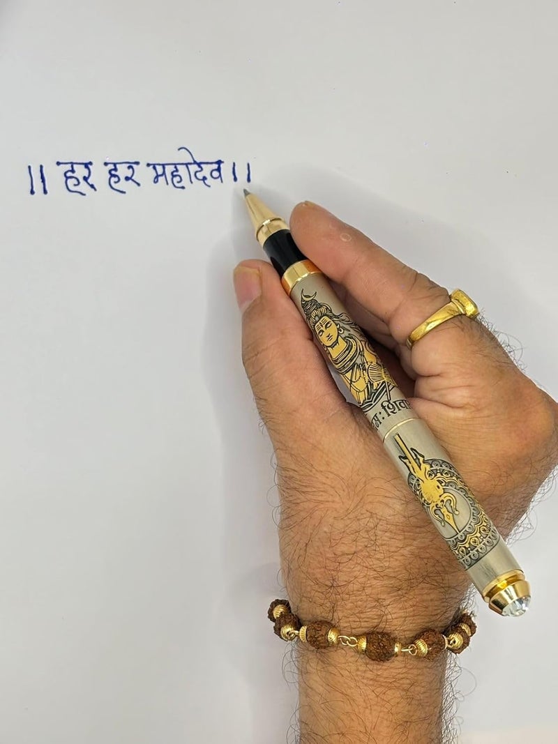 Yani Personalized Lord Shankar Mahadev Luxury Gold Metal Roller Ball Pen | Premium Writing Instrument | Refillable German Jotter | Spiritual Gift | Office Supplies | Desk Accessory | Signature Pen - Image 3