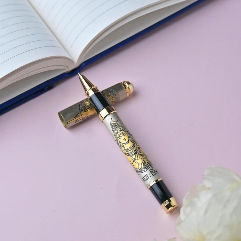 Yani Personalized Lord Shankar Mahadev Luxury Gold Metal Roller Ball Pen | Premium Writing Instrument | Refillable German Jotter | Spiritual Gift | Office Supplies | Desk Accessory | Signature Pen - Image 1