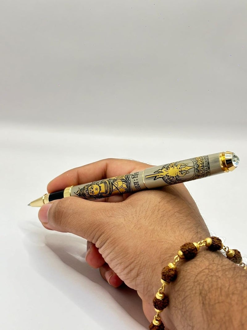 Yani Personalized Lord Shankar Mahadev Luxury Gold Metal Roller Ball Pen | Premium Writing Instrument | Refillable German Jotter | Spiritual Gift | Office Supplies | Desk Accessory | Signature Pen - Image 5