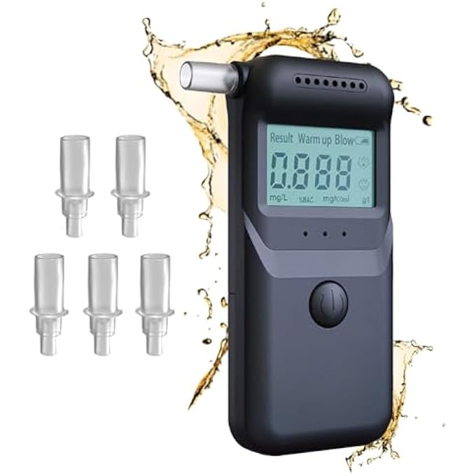 rayihni MULIN Certified Portable Alcohol Tester, Digital Alcohol Test with LCD Display, High Accuracy, Professional and Personal, Perfect for Home and Party Use, Results in Seconds - Image 1
