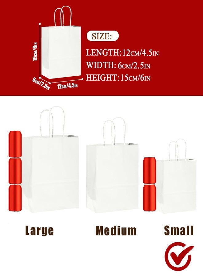 Bakepacker 26-Pack Small Size Gift Paper Bags with Handles Bulk 8.3"x6"x3.15" White Party Kraft Shopping Bags - Image 5