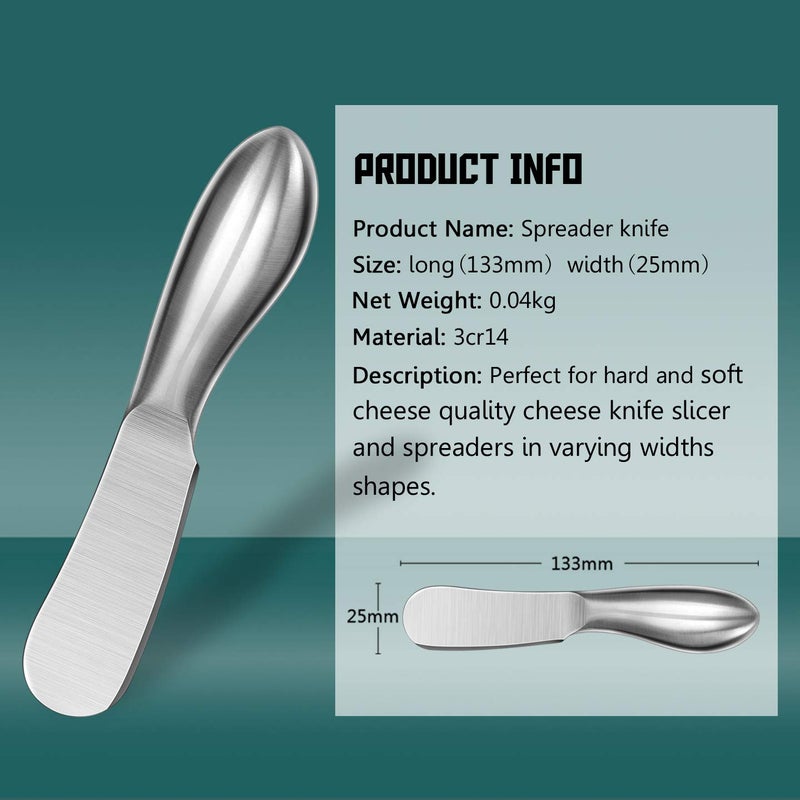 WoneNice 4-Piece Spreader Knife Set, Stainless Steel for Cheese Butter Jam, Dishwasher Safe Kitchen & Serving Utensils, Gift for Wedding Housewarming Christmas - Image 2