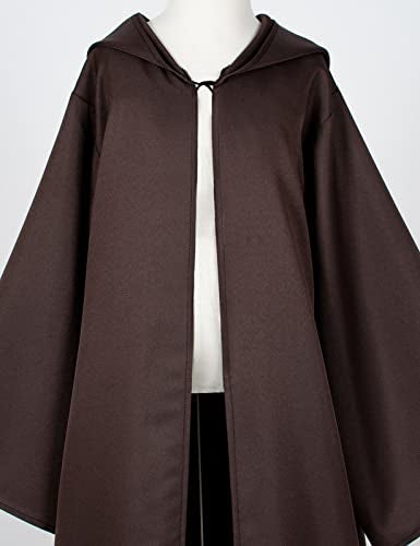 TOGROP Knight Costume for Kids Robe Hooded Boys Cloak Cosplay Brown 12-14 Years - Image 5