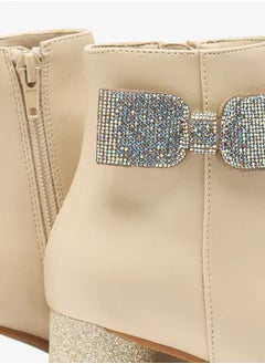 Celeste Girls Solid Boots with Side Bow  - Image 4