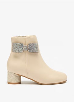 Celeste Girls Solid Boots with Side Bow  - Image 3