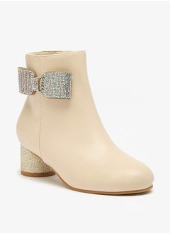 Celeste Girls Solid Boots with Side Bow  - Image 1