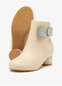 Celeste Girls Solid Boots with Side Bow  - Image 5
