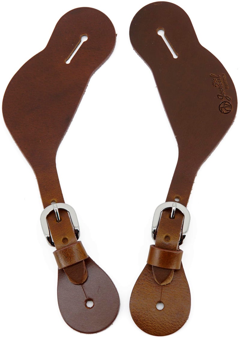 Jeereal Leather Western Spur Straps for Cowboy | Men and Women's Boots Equipment | Adjustable Single Ply Spur Straps (Oily Wax Bourbon Brown) - Image 2