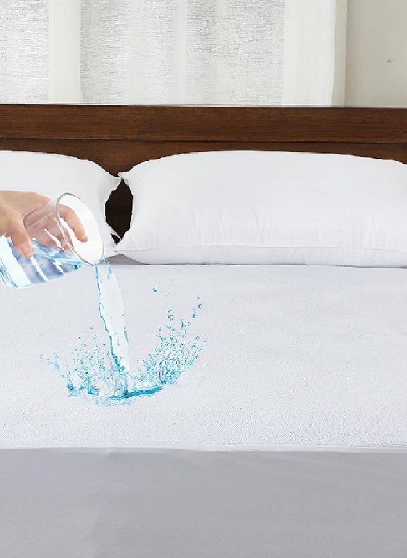 Blueberry Waterproof Terry Towel Mattress Protector Ultra-Soft Mattress Cover 120X200+20cm  - Image 1