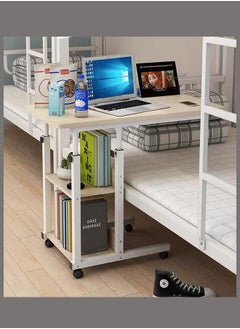 Generic Laptop Table Height Adjustable, Bed Table Tray Table with Wheels Mobile Computer Stand Bedside Table Portable Side Table for Bed Sofa Hospital Reading Eating (Maple Cherry Wood 80*40cm)  - Image 4