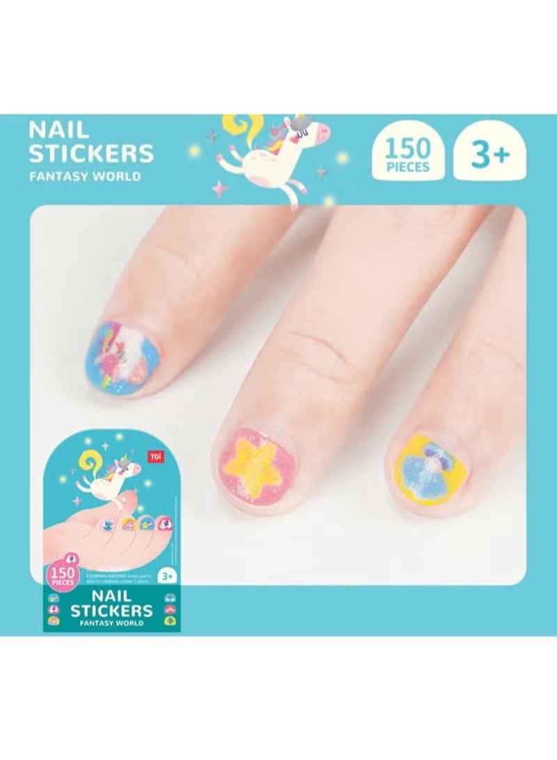 GUDOO Kids Nail Stickers Multiple Colors 150Pieces - Image 1