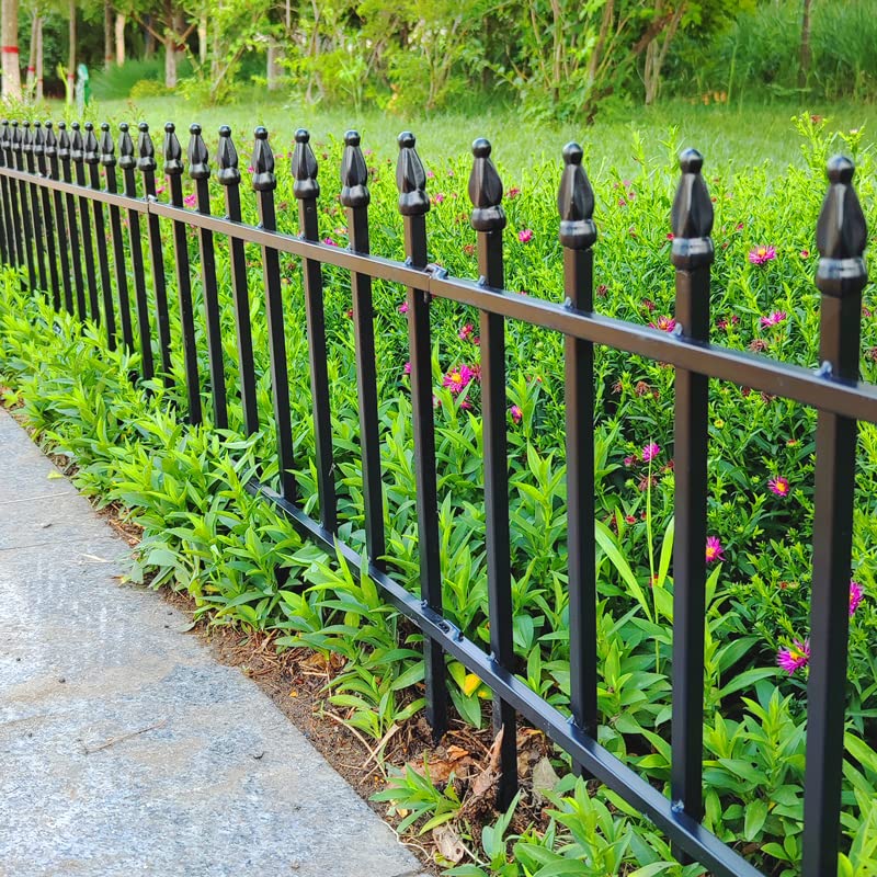 Thealyn Metal Decorative Garden Fence 22" Wide x 18" High (5 Panels, Total Length 9.17 feet), Metal Border Folding Fence, Landscape Fencing for Flower Bed, Yard, Animal Barrier - Image 3