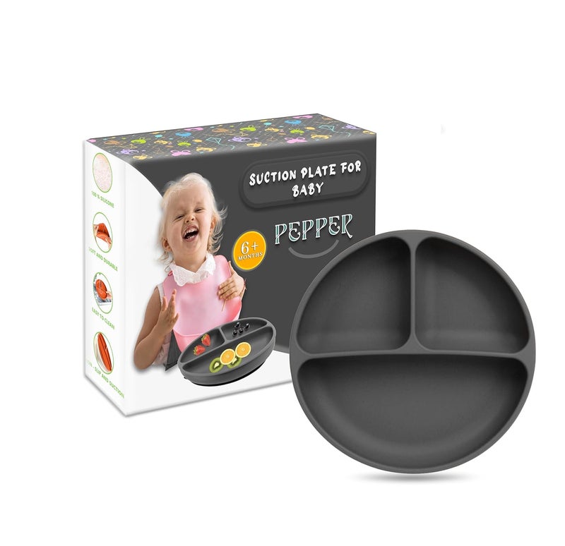 PEEPER Suction Plate for Baby, Toddler Plates with Secure Silicone Grip, Silicone Plates for Babies, Microwave Plates for Kids, Baby Plates for Food, BPA Free, Dishwasher, Unbreakable Feeding Plates - Image 1