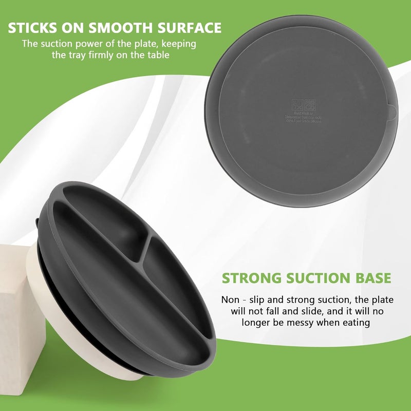 PEEPER Suction Plate for Baby, Toddler Plates with Secure Silicone Grip, Silicone Plates for Babies, Microwave Plates for Kids, Baby Plates for Food, BPA Free, Dishwasher, Unbreakable Feeding Plates - Image 3