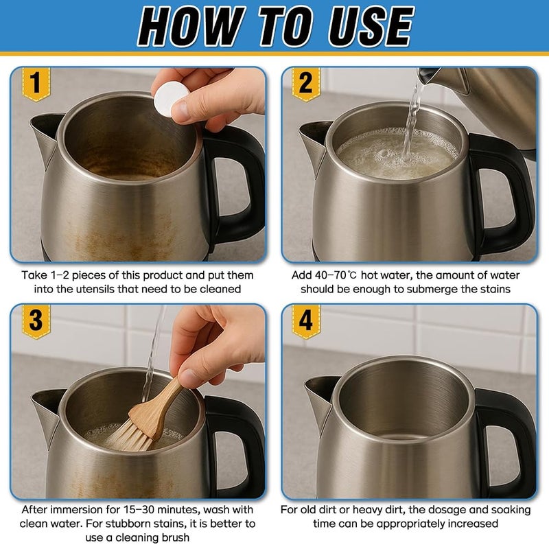 Erigathe Water Bottle Cleaning Tablets 36PCS, Kettle Descaler Tablets Individually Packed, for All Stainless Steel, Flasks, Plastics and Glass Drinking Containers - Image 5