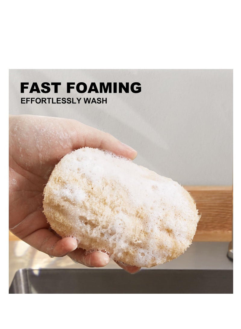 XiuWoo Loofah Dish Sponges, Natural & Reusable Dishwashing Power Cleaning and Easy Storage, Without Irritating Elements, Multi-Purpose Loofah, for Kitchen, Kitchen Scrubber Loofahs (6 Pack) - Image 4