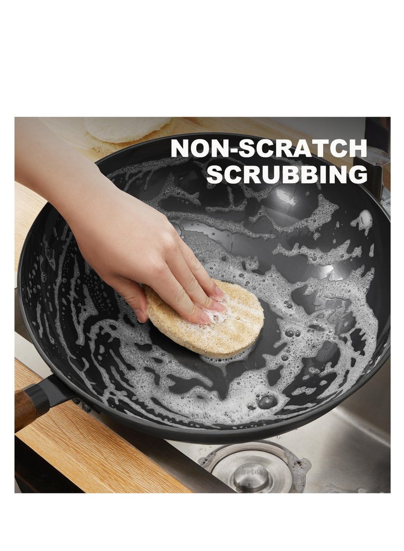 XiuWoo Loofah Dish Sponges, Natural & Reusable Dishwashing Power Cleaning and Easy Storage, Without Irritating Elements, Multi-Purpose Loofah, for Kitchen, Kitchen Scrubber Loofahs (6 Pack) - Image 2