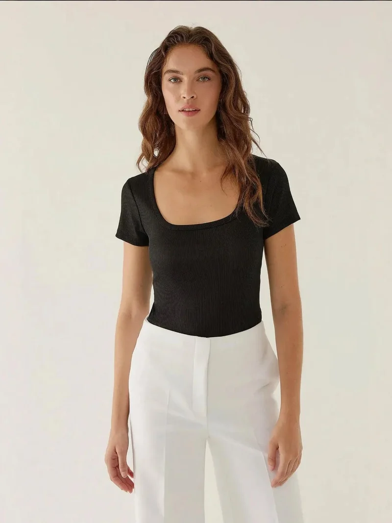 HICCUP Slim Fit Crew Neck Bodysuit