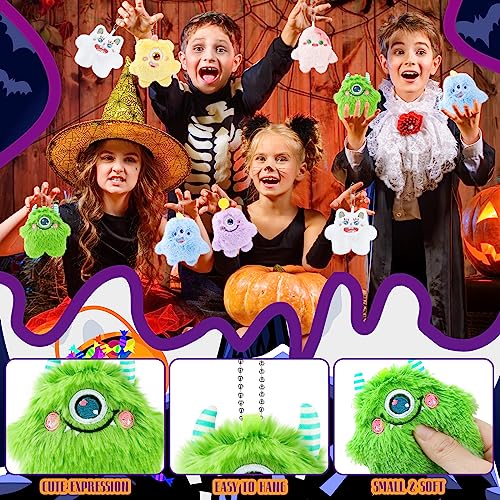Hungdao 12 Pcs Halloween Mini Plush Keychain Bulk Cute Stuffed Animal Keychain for Backpack Christmas Stocking Stuffers Valentines Classroom School Gifts for Kid Goodie Bag Fillers Devil Party Favors - Image 4