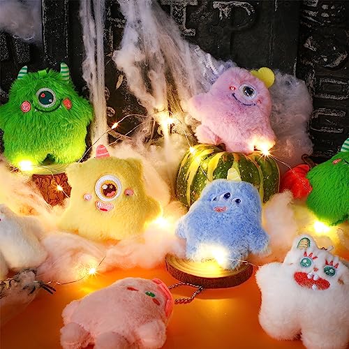 Hungdao 12 Pcs Halloween Mini Plush Keychain Bulk Cute Stuffed Animal Keychain for Backpack Christmas Stocking Stuffers Valentines Classroom School Gifts for Kid Goodie Bag Fillers Devil Party Favors - Image 3