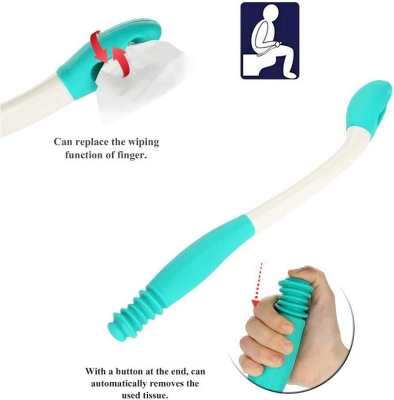 DPOWERFUL Self Wipe Assist Bottom Wiping Toilet Aid Self Wipe Assist Tissue Holder Tool Long Reach Toilet Tissue Grip Motion Assistance Supplies - Image 2